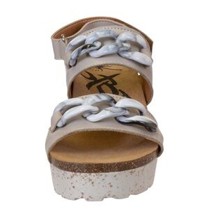 OTBT Fair Isle In Grey Wedge Sandals Chain-Accent Women’s Size:7.5